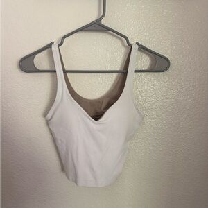 Lululemon Athletica White Fitted Crop Align Tank Top Size 4